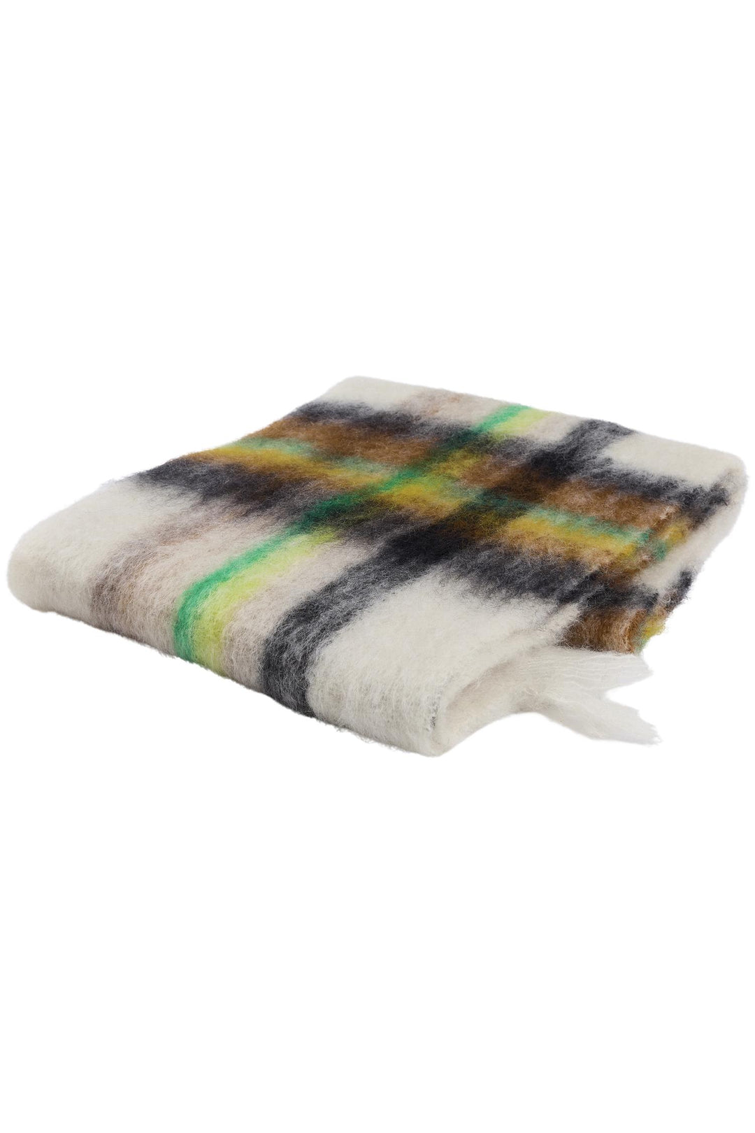 Ezcaray Mohair Scarf 35 x 170 cm. White Green Multi