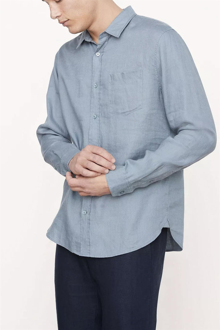 Linen Longsleeve Dark Teal Pool