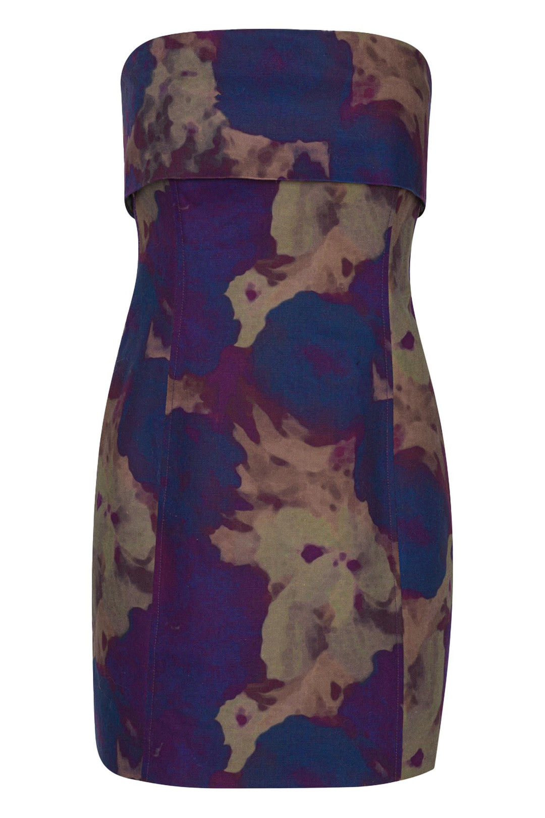 Astali Printed Canvas Strapless Mini Dress Passion Flower Comb.