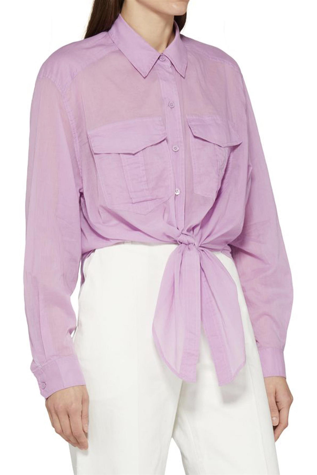 Nath Self-Tie Cotton Shirt Mauve