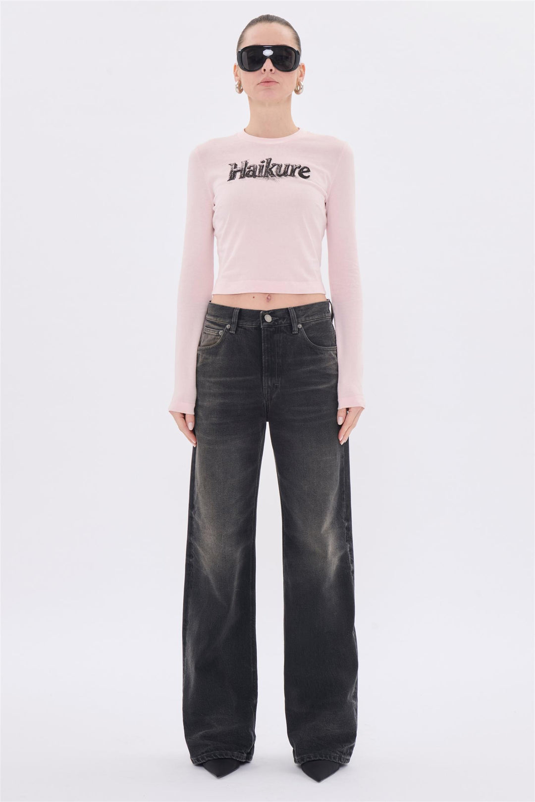 Korea Straight-Length Jeans Vintage Black