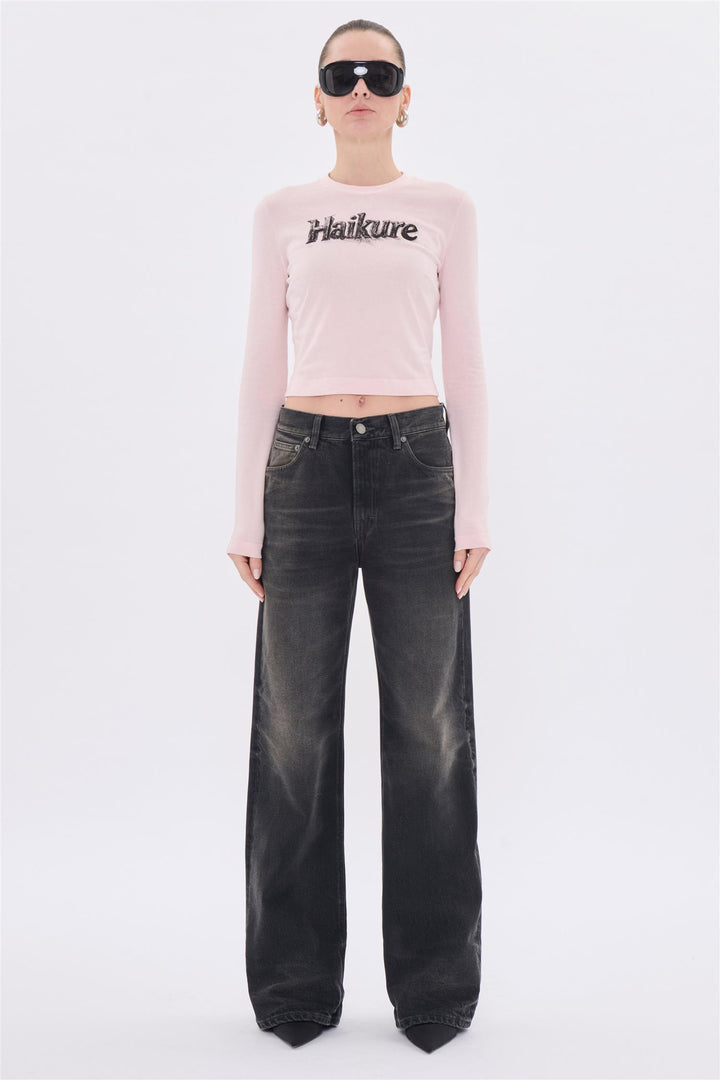 Korea Straight-Length Jeans Vintage Black