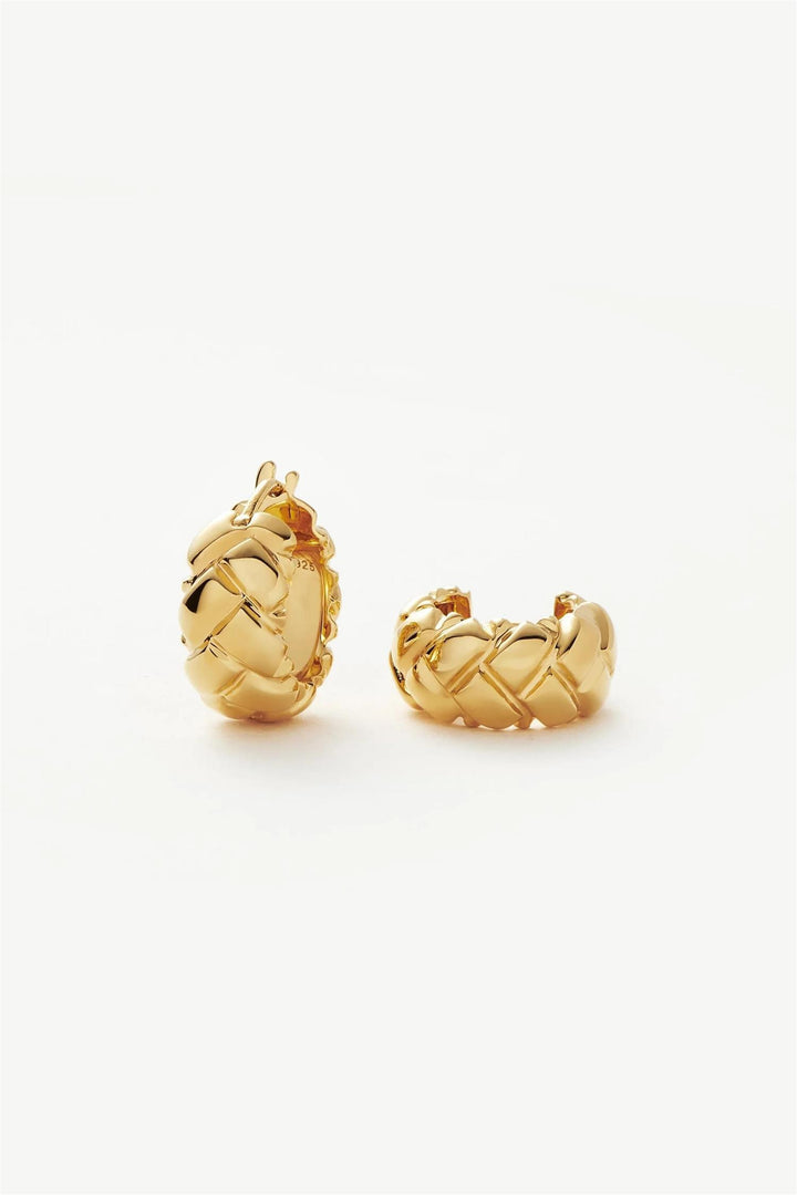 Lucy Williams Waffle Mini Hoop Earrings Gold