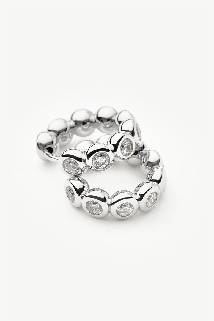 Tennis Small Hoop Earrings Silver