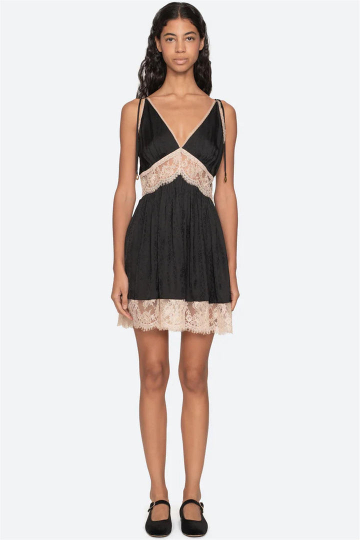 Ethel Solid Mini Dress Black