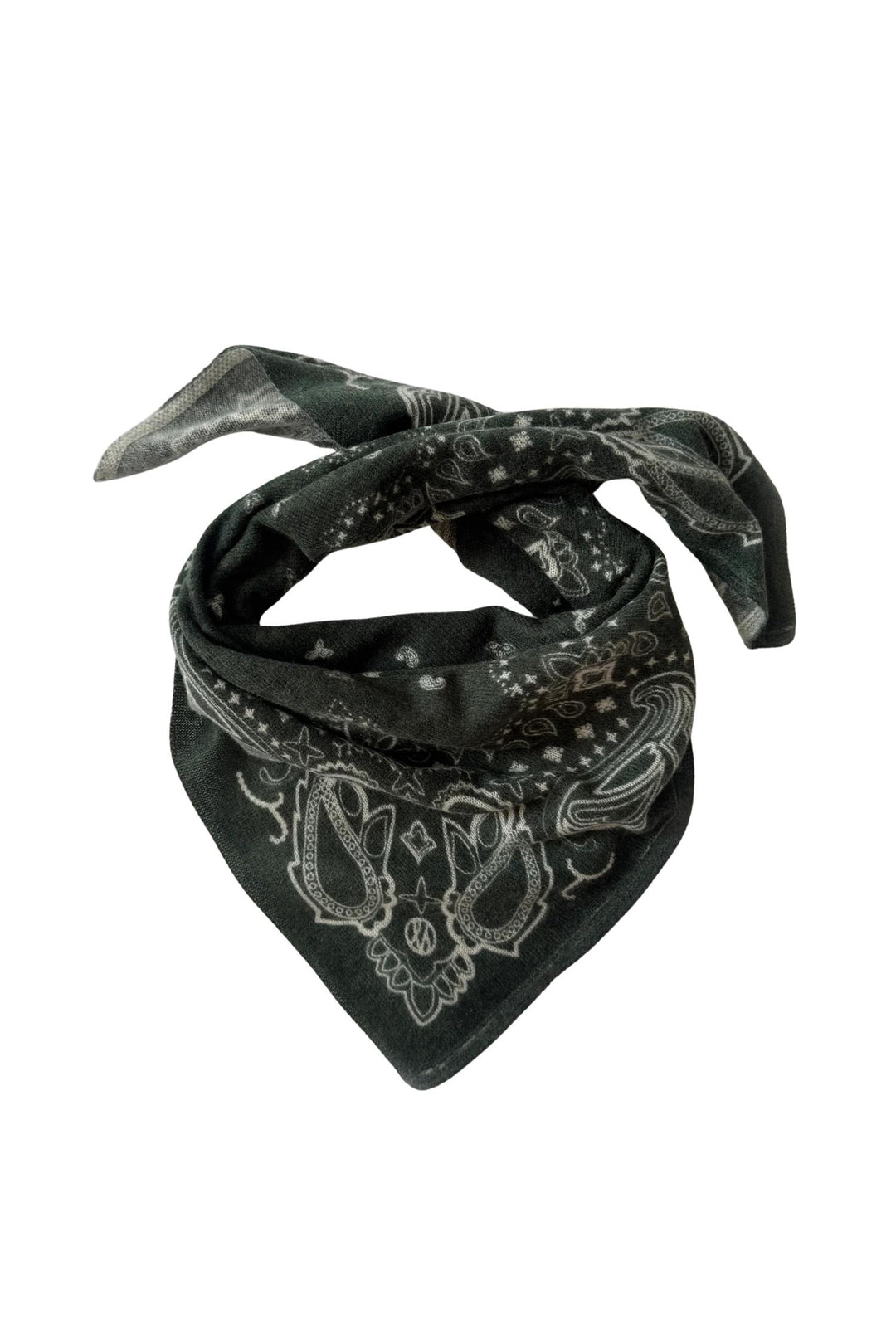 Cashmere Paisley Scarf 65 cm. Green