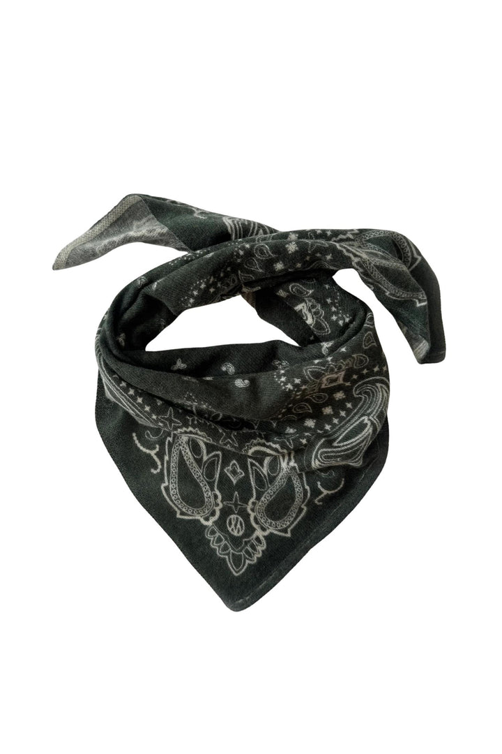 Cashmere Paisley Scarf 65 cm. Green