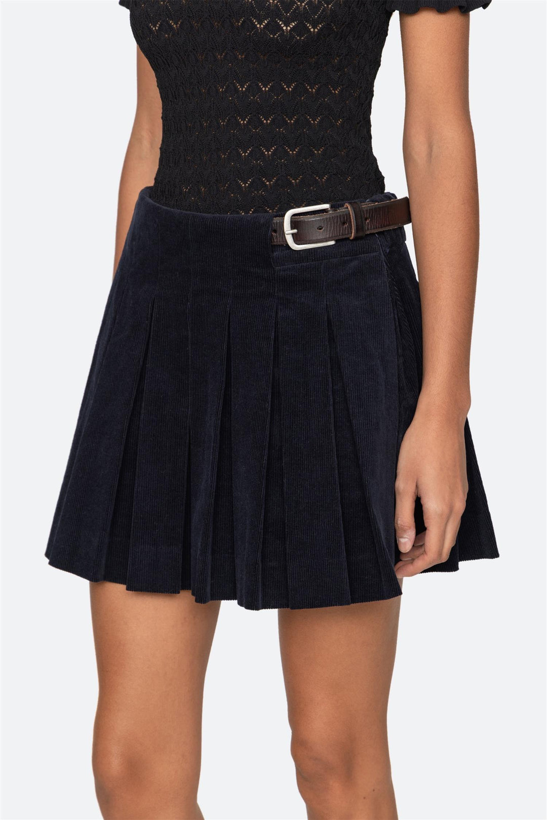 Garrett Corduroy Mini Skirt Navy