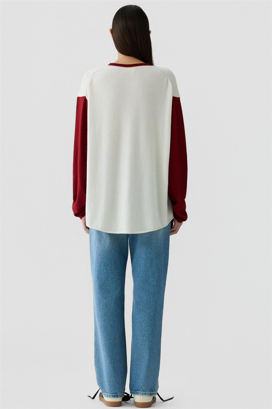 Baseball Oversized Crew Cream/Carmine