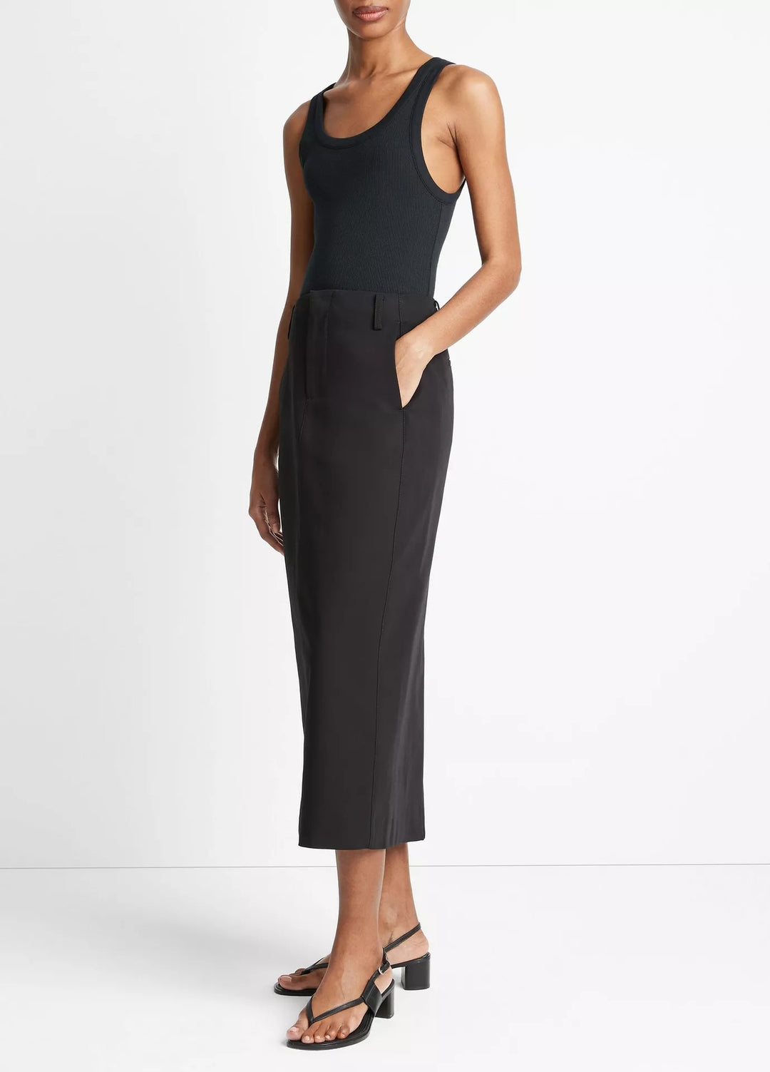 Straight Fit Trouser Skirt Black