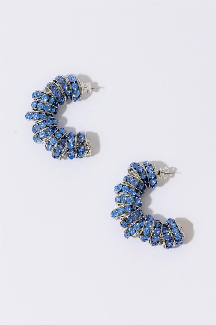 Fat Diamond Hoops Sapphire