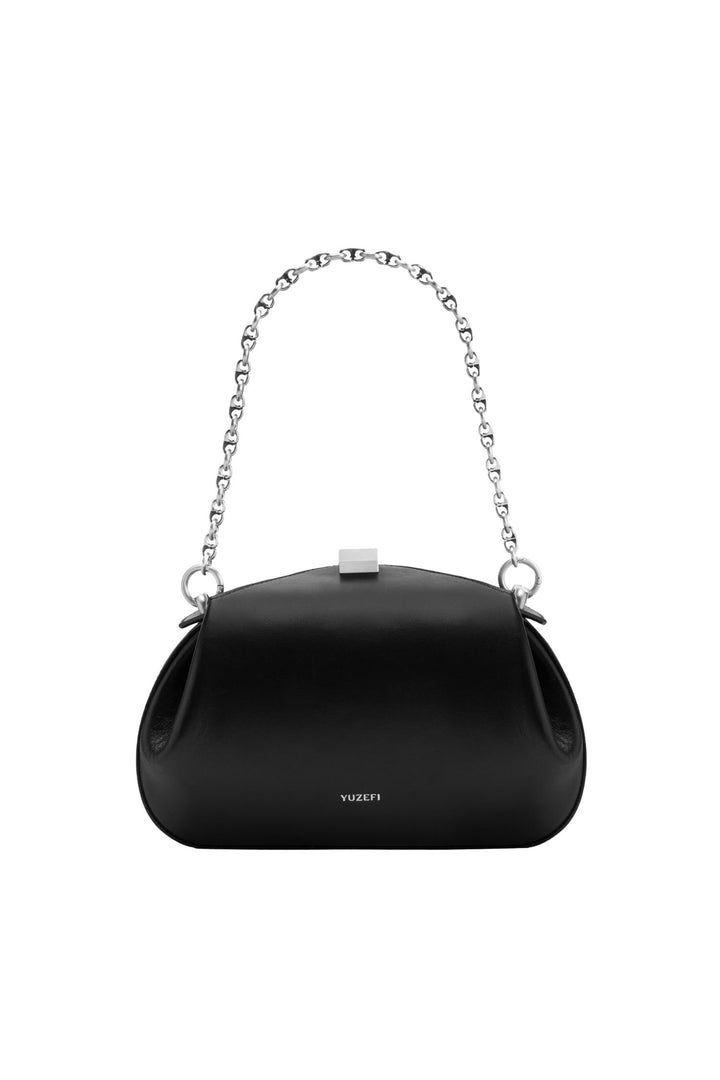 Oyster Clutch Mini Smooth Leather Black
