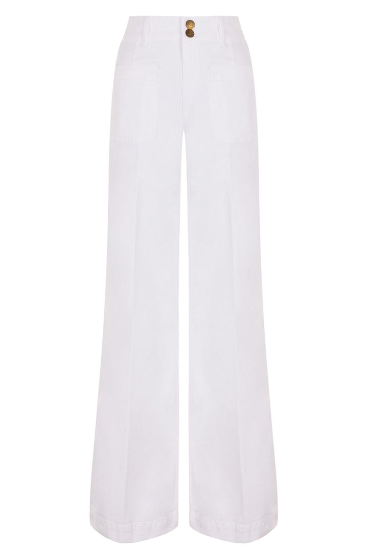 Jane Wide-Leg Trousers White