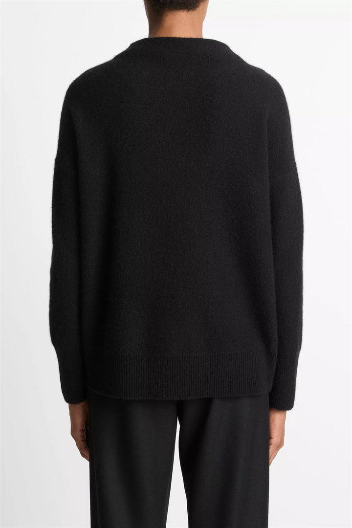 Boiled Cashmere Funnel Neck Pullover Black