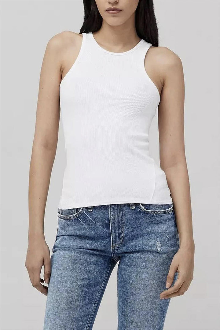 Essential Rib Tank White