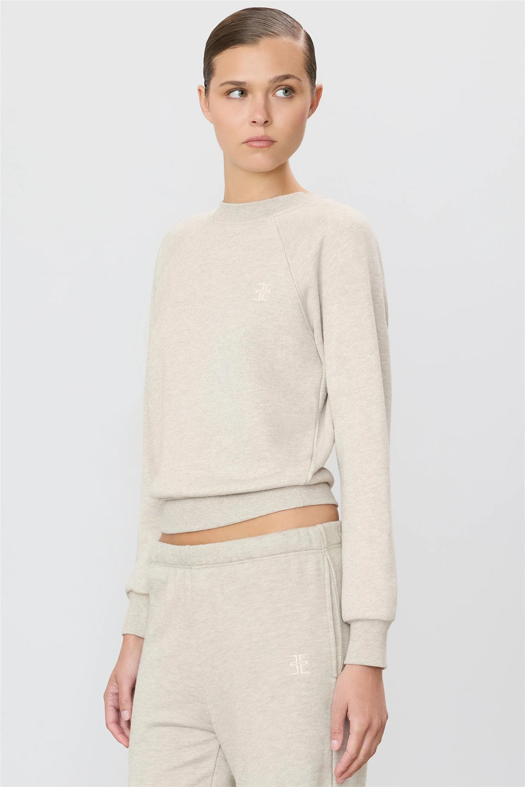 Shrunken Raglan Sweatshirt Heather Oatmeal