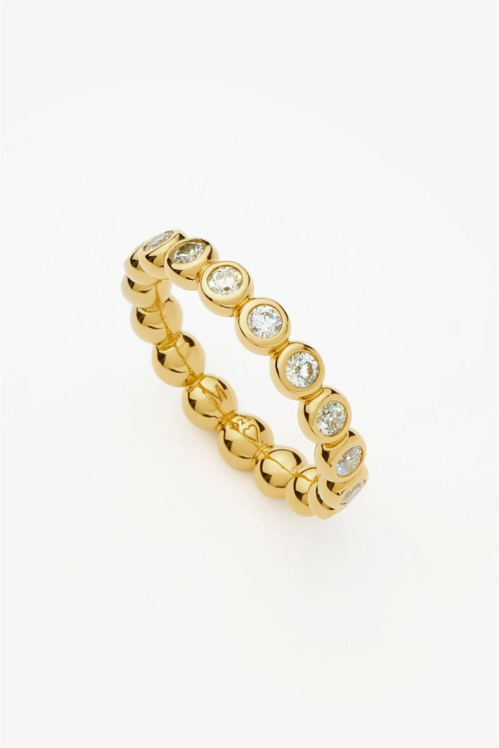 Tennis Eternity Stacking Ring Gold