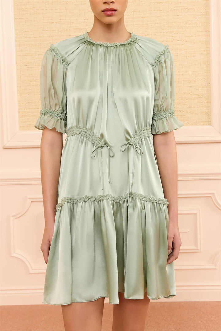 Juliette Short Sleeve Mini Dress Celadon