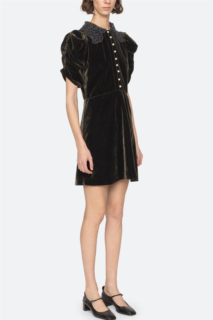 Norabelle Short Sleeve Mini Dress Olive