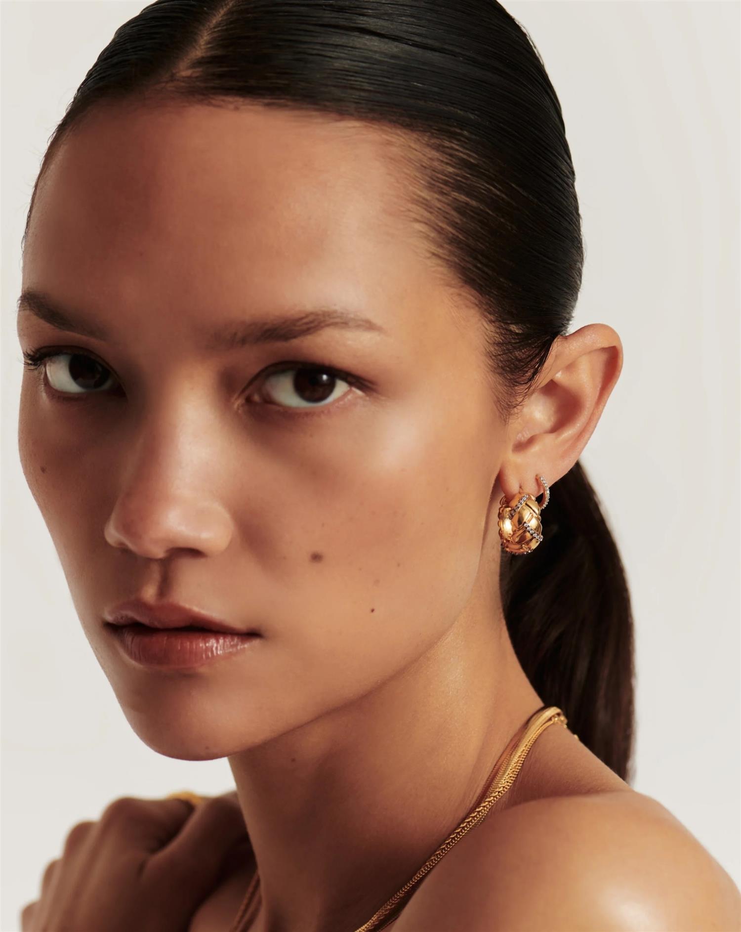 Lucy Williams Chunky Waffle Hoop Earrings | 18k Gold Plated
