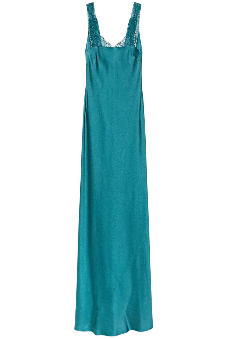Envers Satin Lace Long Dress Jade