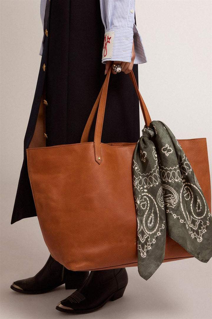 Golden Foulard Paisley Silk Scarf Moss Green