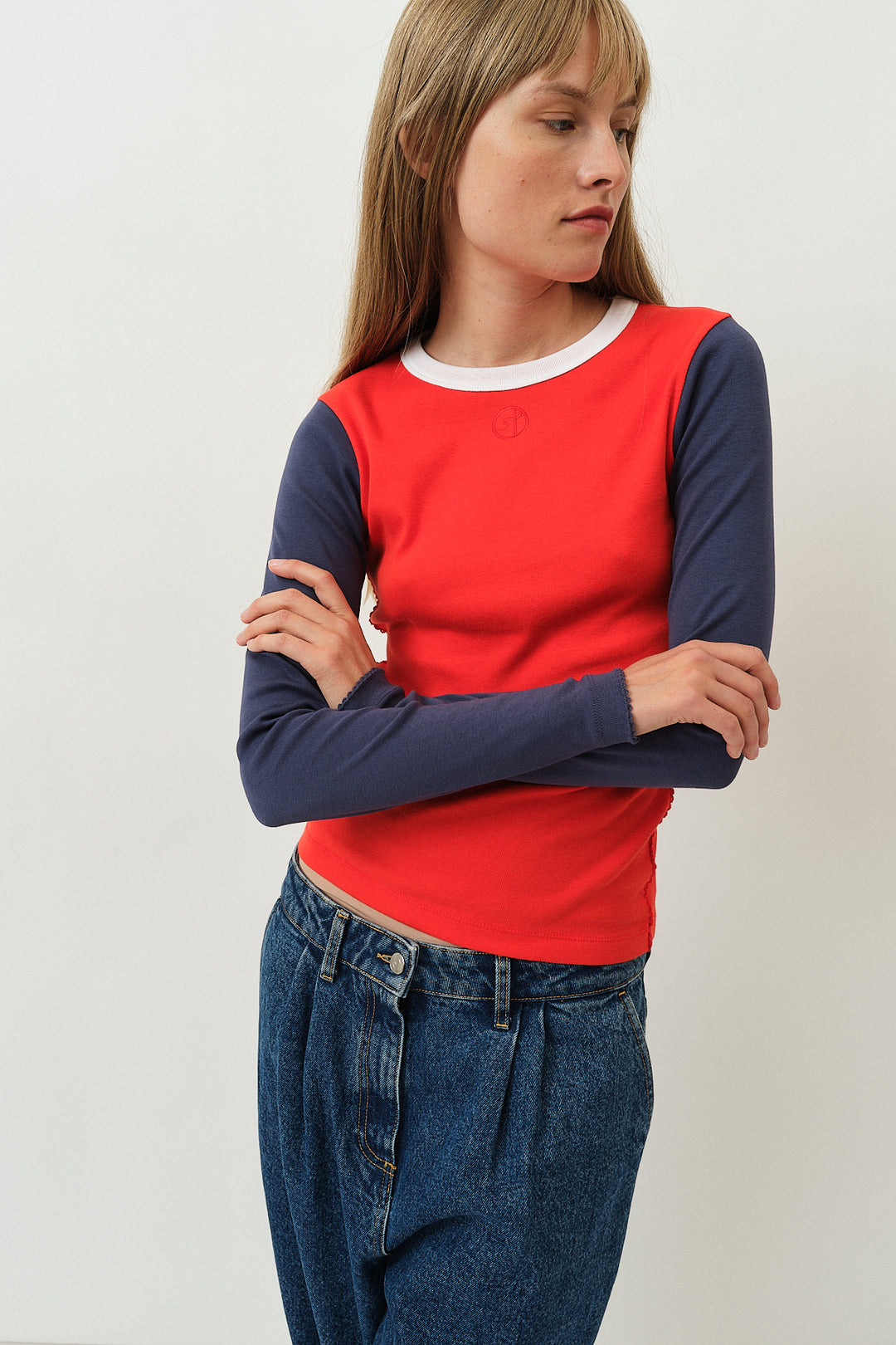 Betsy Longsleeve T-shirt Bleu/Blanc/Rouge