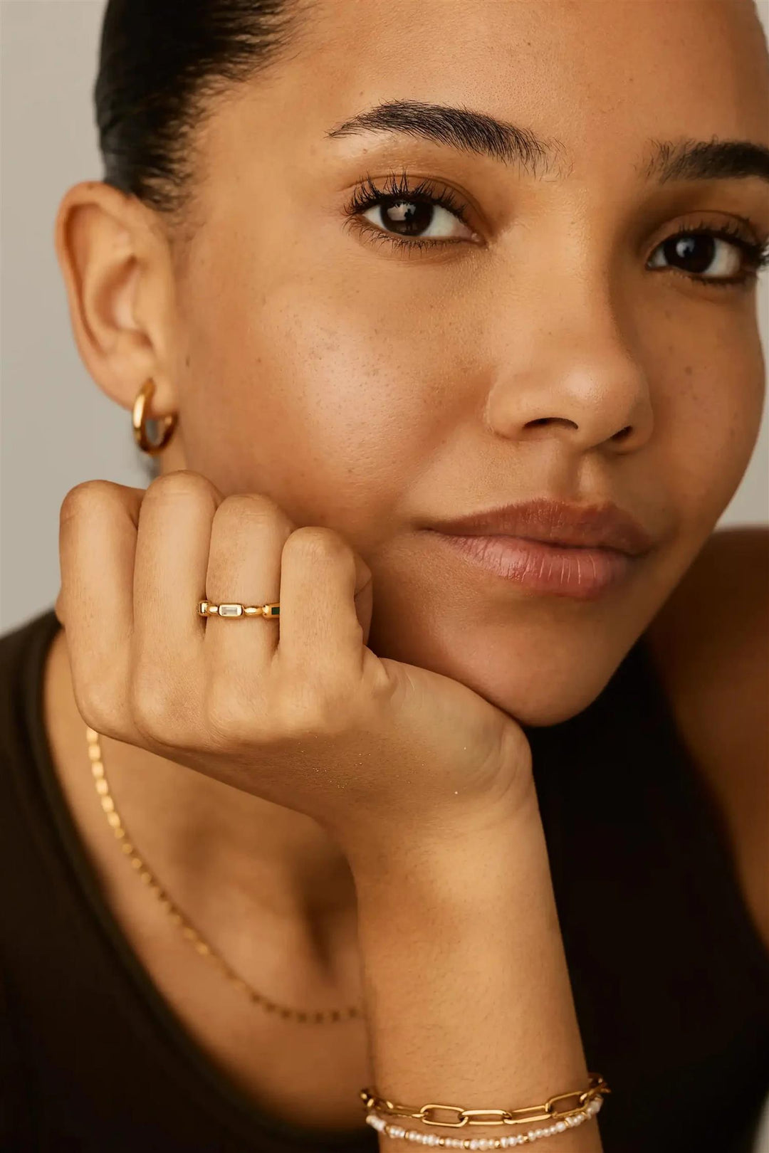 Molten Gemstone Stacking Ring