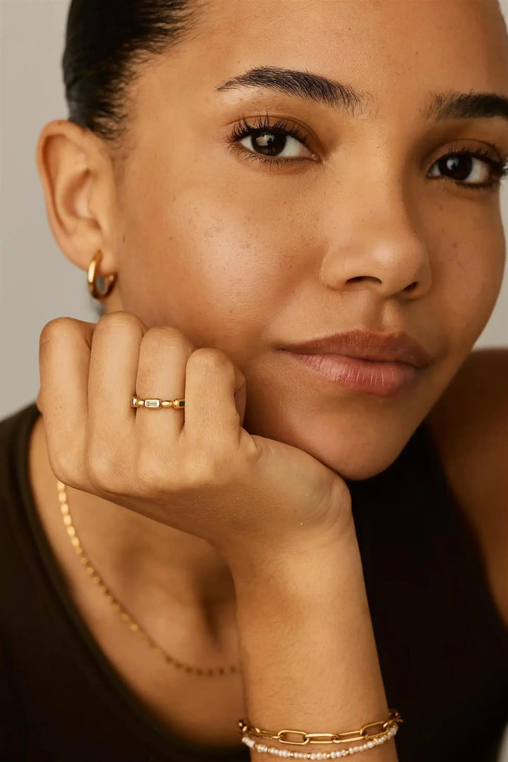 Molten Gemstone Stacking Ring