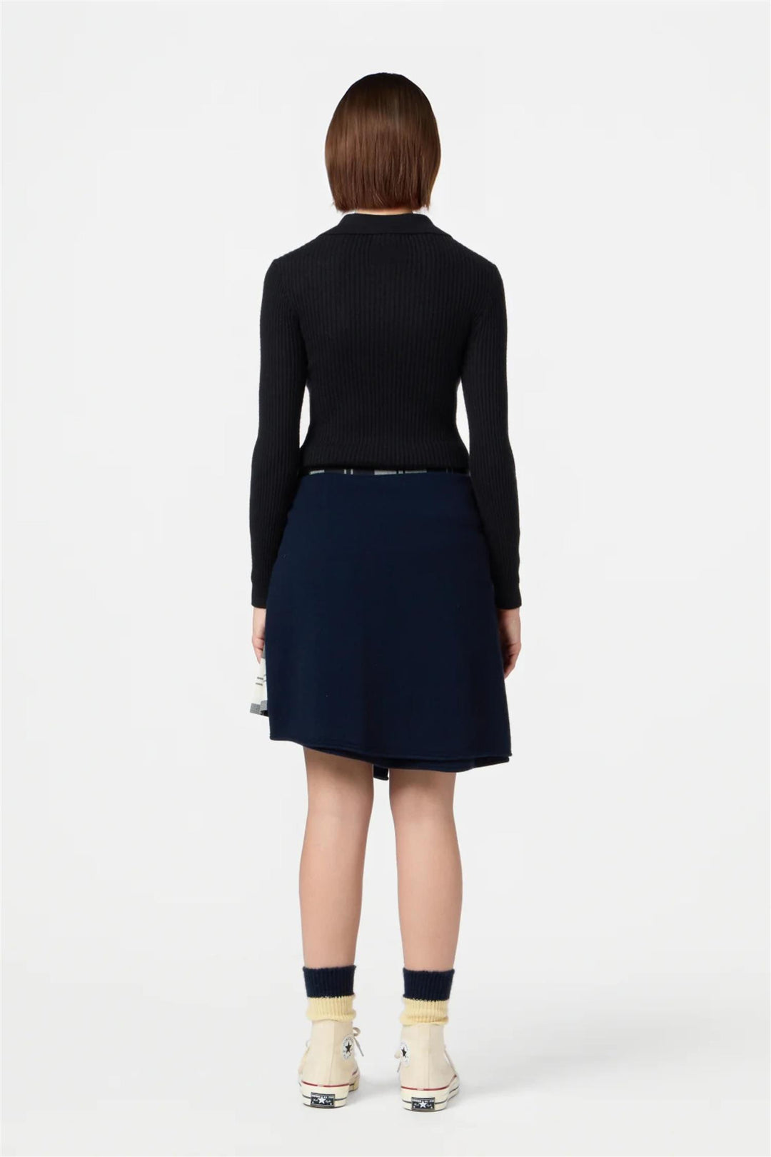 Longsleeve Shrunken Cashmere Polo Black