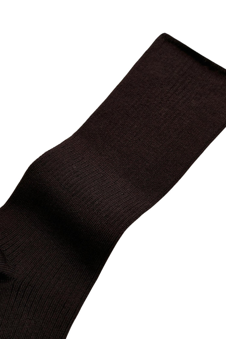 Cotton Rib Socks Chocolate
