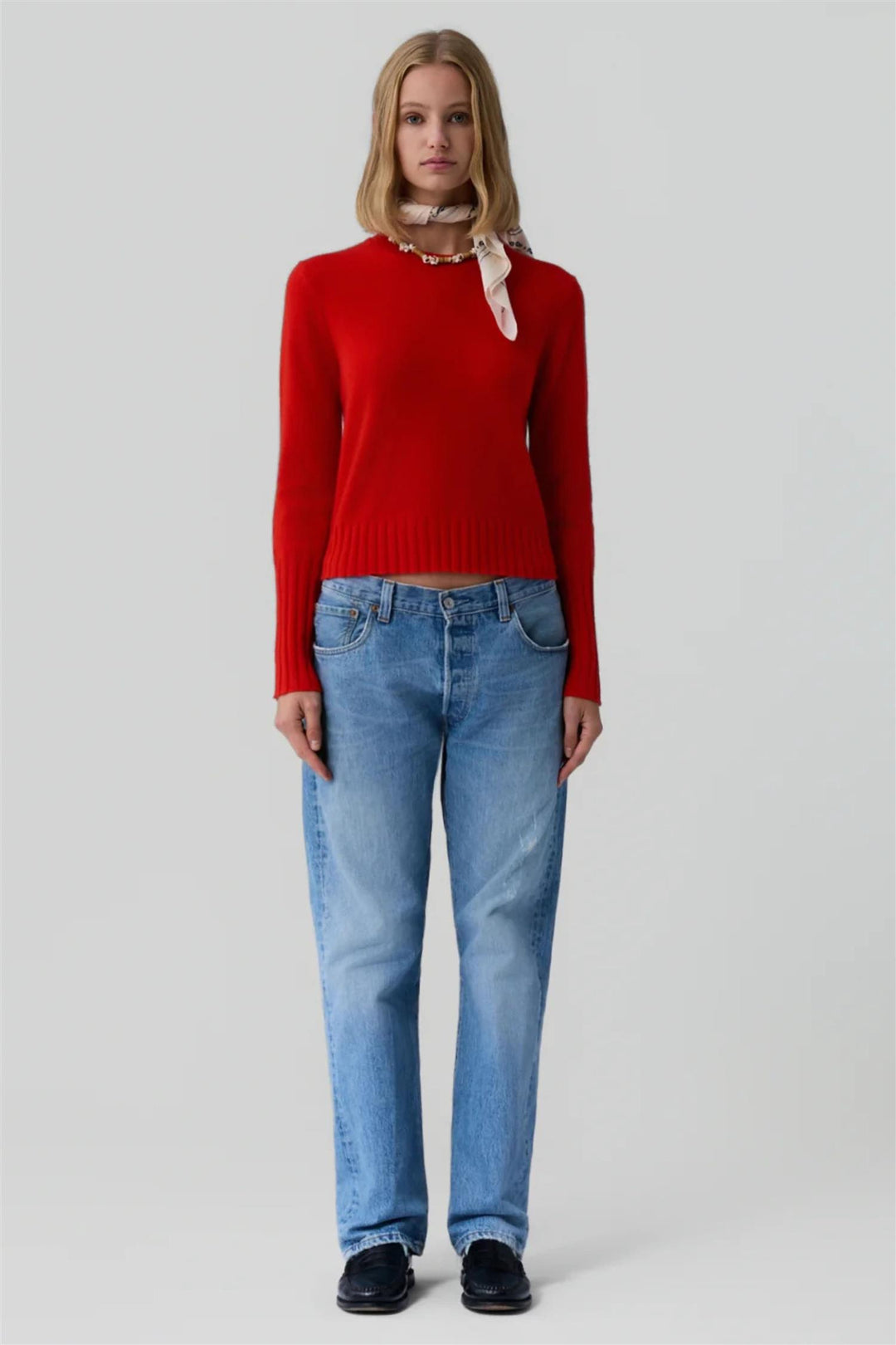 Shrunken Cashmere Crew Chili