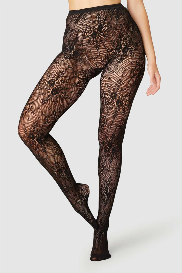 Rosa Lace Tights Black