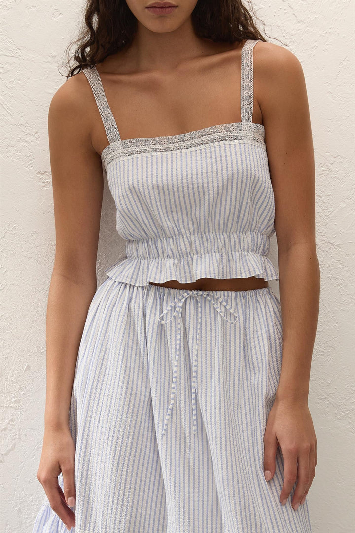 Venta Top Carmen Stripe Light Blue
