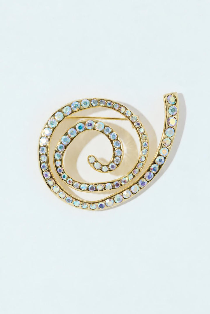 Diamond Dahlia Brooch Gold