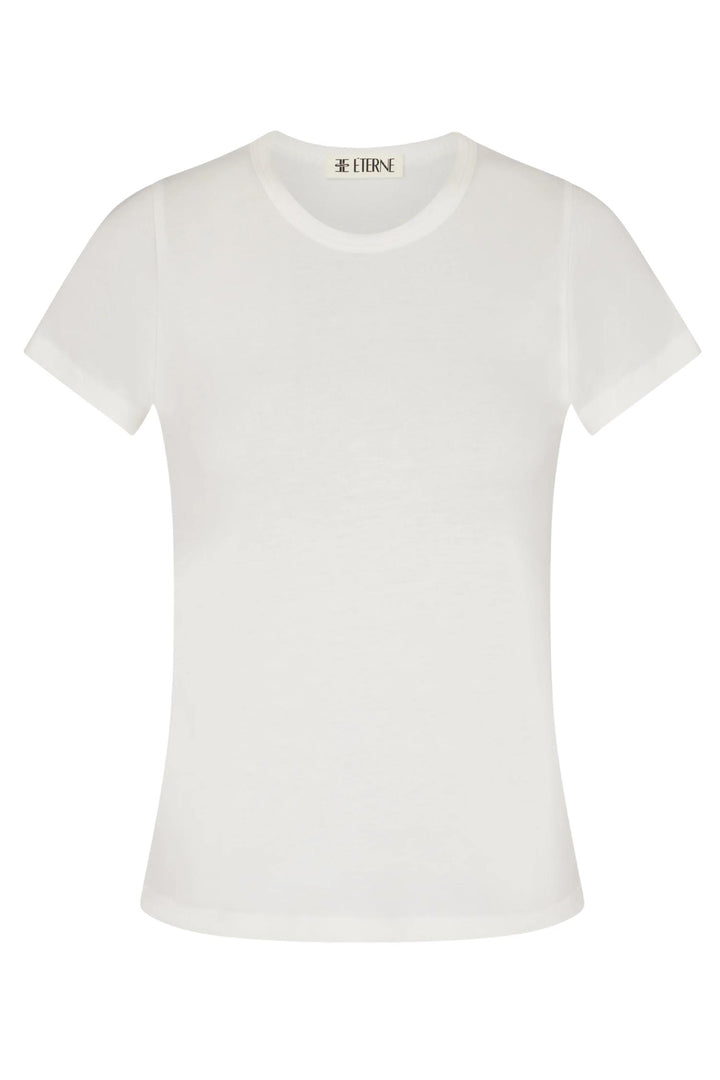 Fitted Crewneck Shortsleeve T-Shirt Ivory