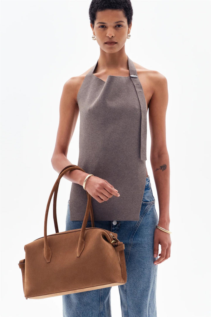 Brioche Duffle Suede Leather Cognac