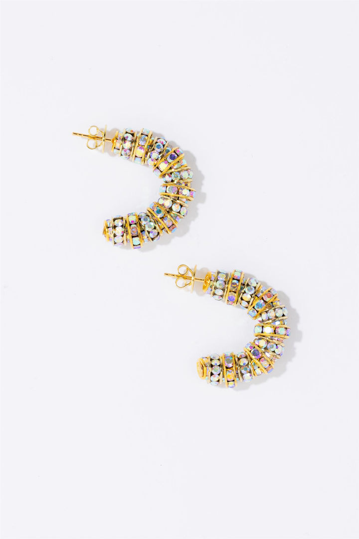 Mini Diamond Hoops Gold