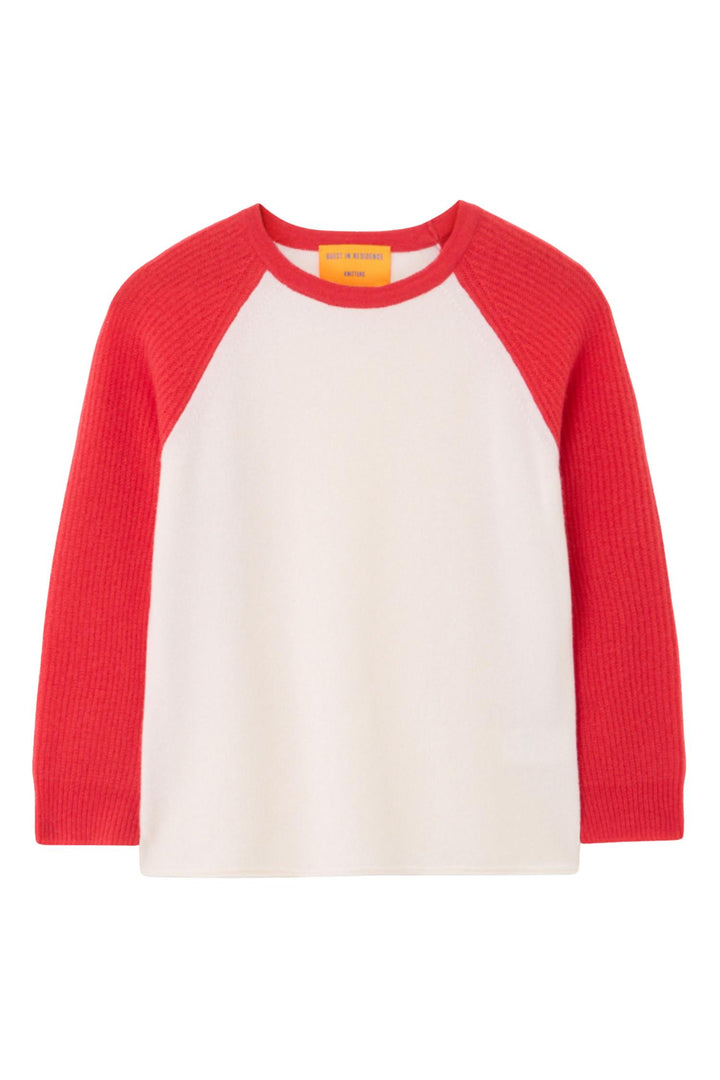 Baseball Tee Cream/Scarlet
