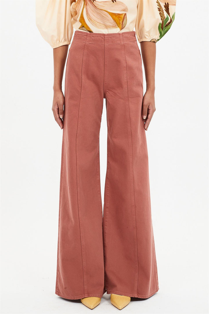 The Bianca Wide Leg Seamed Jean Garden Rose