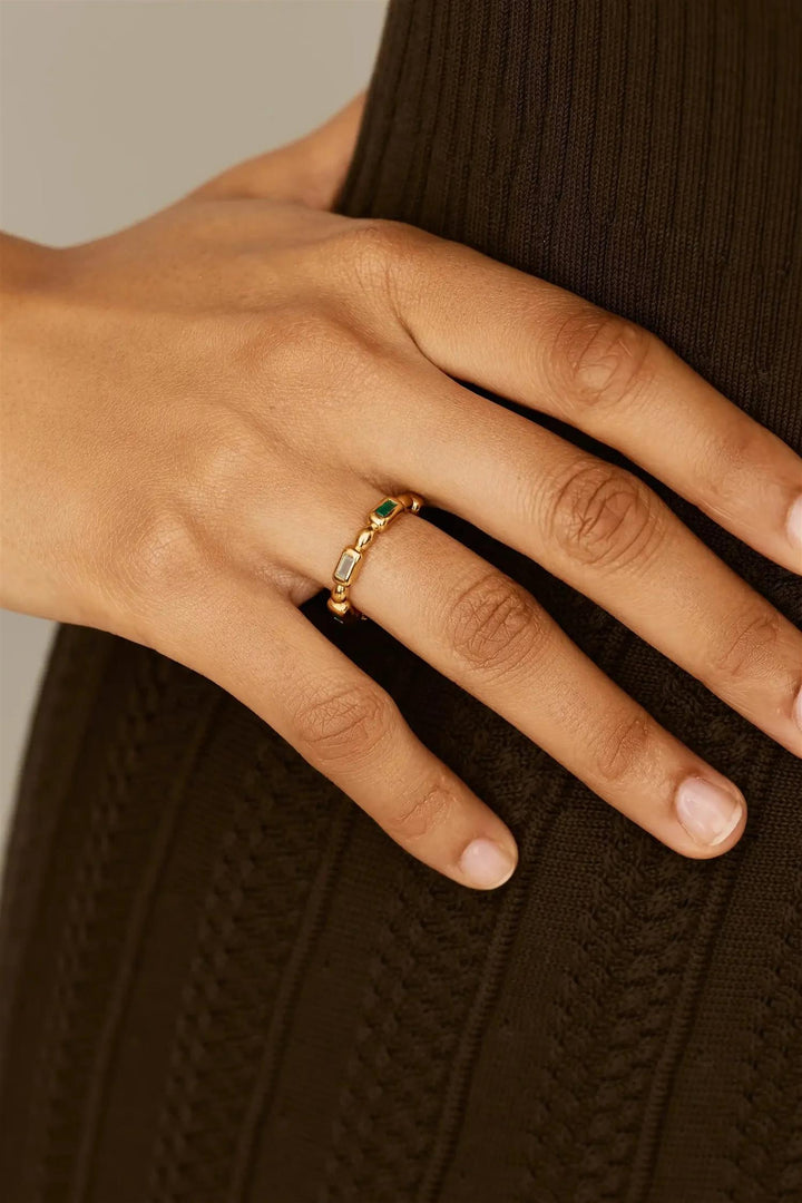 Molten Gemstone Stacking Ring