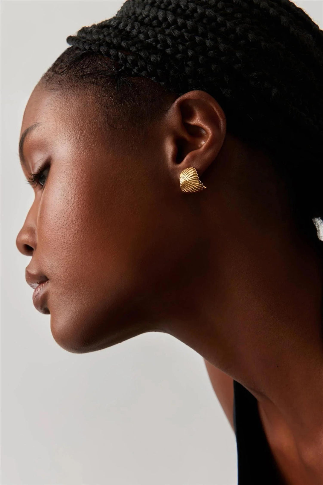 Ripple Stud Earring Gold