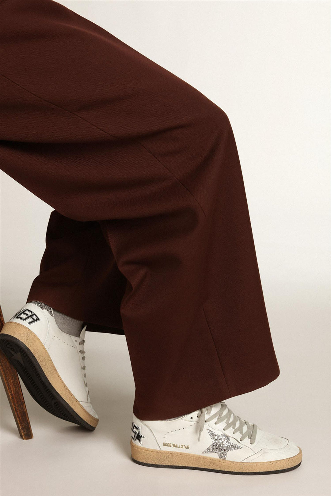 Ballstar White Nappa Silver Glitter