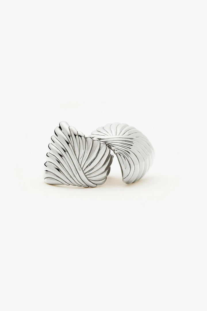 Ripple Oversized Stud Earring Silver