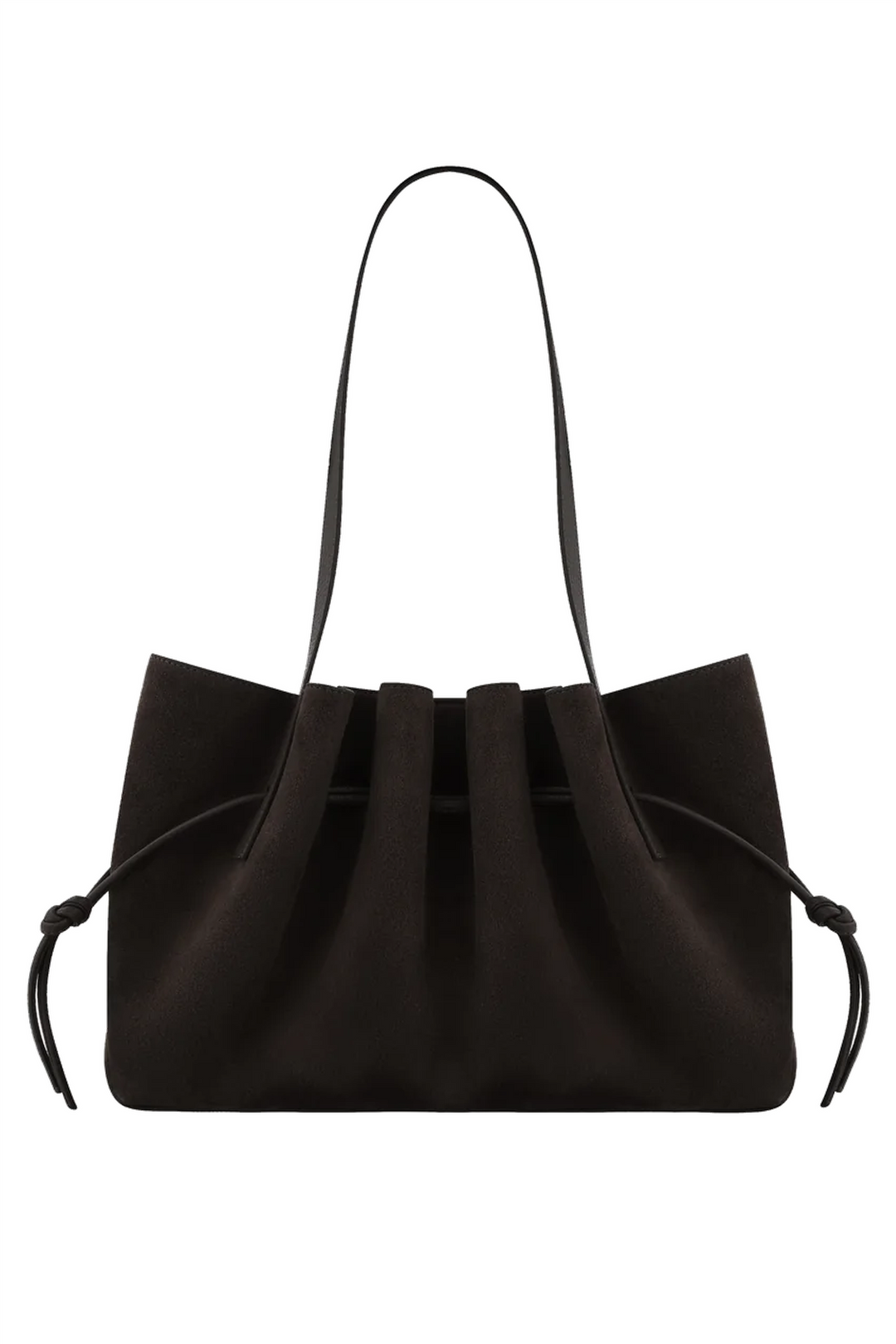 Scallop Shoulder Bag Suede Leather Ganache