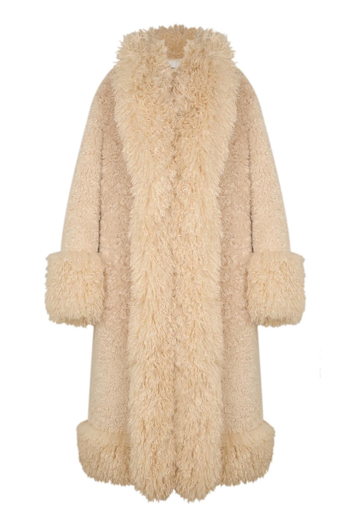 Bernie Faux-Fur Coat Beige