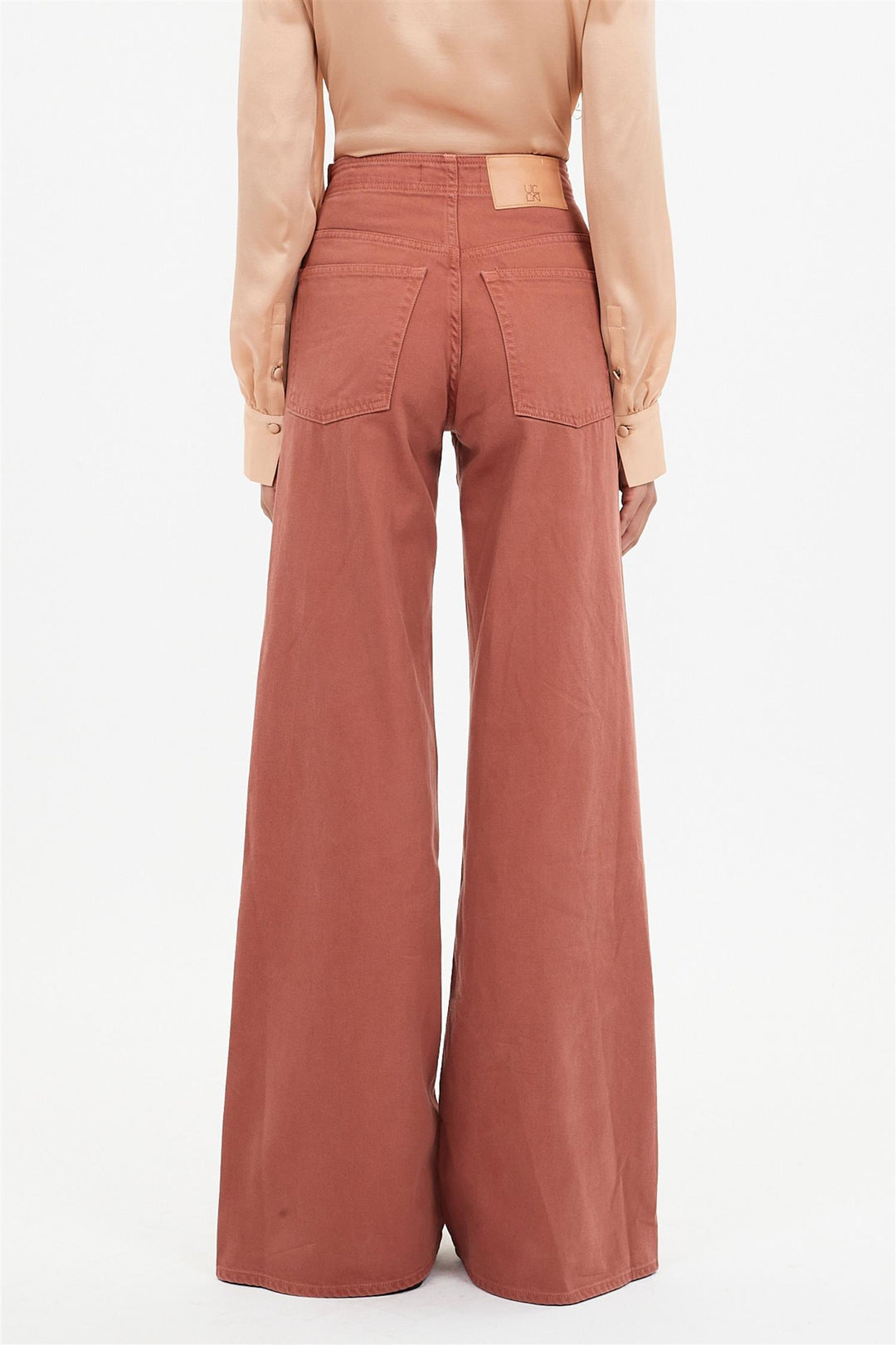 The Bianca Wide Leg Seamed Jean Garden Rose