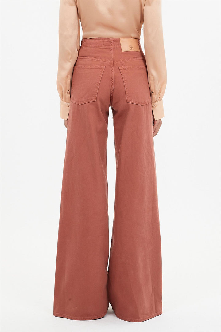 The Bianca Wide Leg Seamed Jean Garden Rose