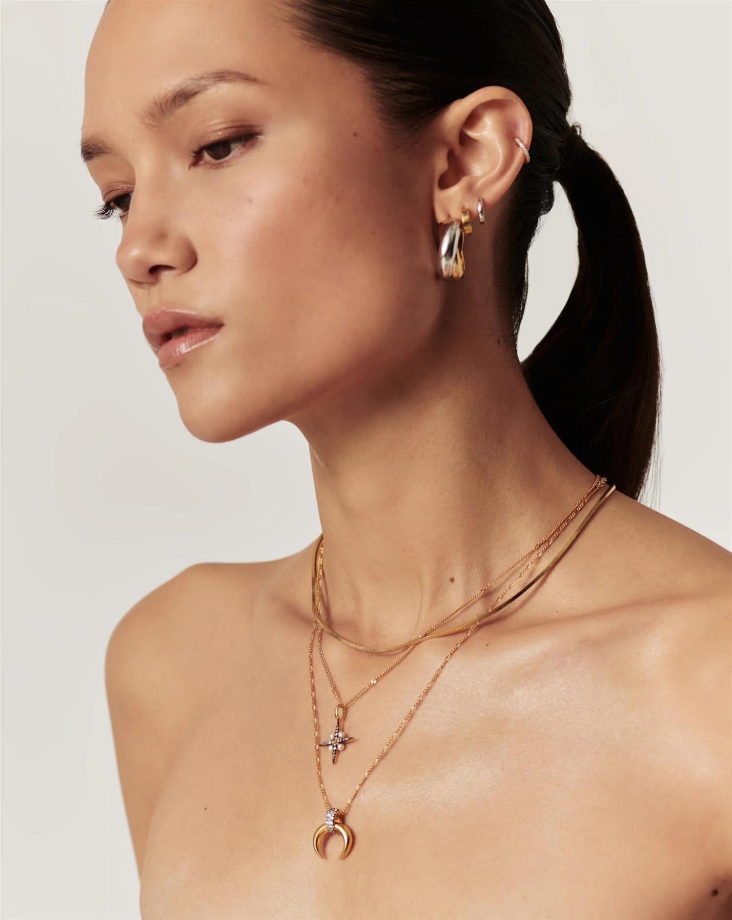 Lucy Williams Pavé Horn Pendant Necklace – DenDama