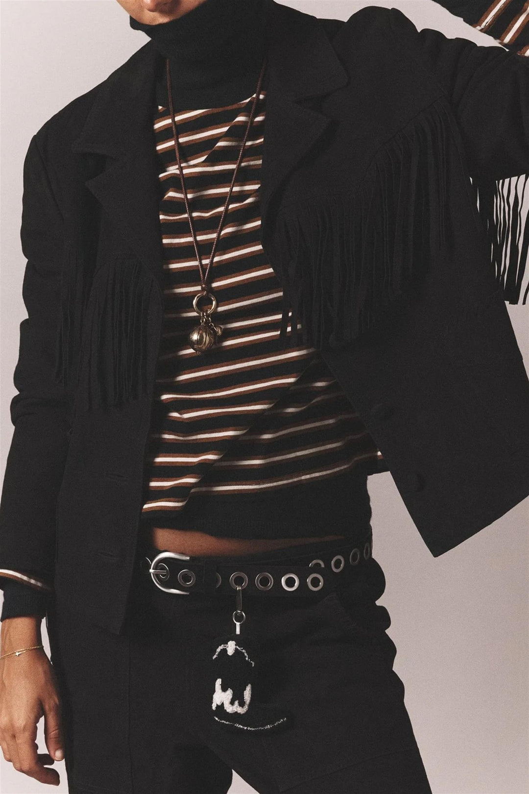 Bronco Suede Leathern Fringe Jacket